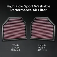 Filter Udara Sport High Flow 13727843284 LMD untuk M2 F87 M3 F80 M4 F82 M4 F83 M5 F10 OLIVER 2011-2021 Dapat Dicuci Merah 213x237mm