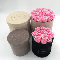 Boîte ronde en velours de couleur velours, boîtier à fleurs en velours, personnalisé, de bricolage