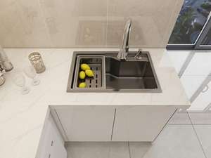 Eco-Friendly Minimalist Durable Small <b>Kitchen</b> Cabinet Modern High Gloss Finish Melamine Board - Product Image 2