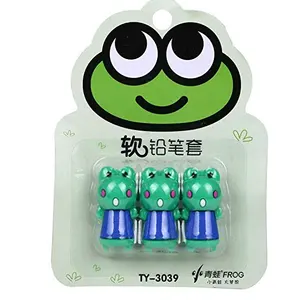 Cute Frog Pen Cover novità penne Gel Cartoon Protective Pencil Cover gomma Pencil Toppers