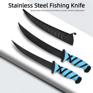 Cuchillo de Pesca, Cuchillo de Supervivencia para Camping, Hoja de Acero Inoxidable, Punta Recta, Mango de Plástico, Longitud Total 2 mm de Grosor - Product Image 2