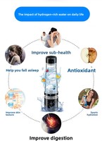 Bouteille d'eau hydrogénée portable avec technologie SPE/PEM et bouteille d'eau hydrogénée pure à 5000 ppb, 2400 ppb