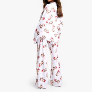 Nouvel Arrivage Ensemble Pyjama Femme Noël Manches Longues Imprimé Deux Pièces Tenue d'Intérieur pour Fêtes de Fin d'Année - Product Image 2