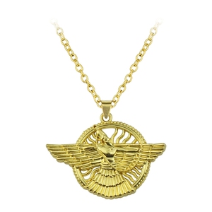 LamaLamma Classic Style Ashur Pendentif Collier Taureau Ailé Lamassu Divinité Assyrienne Protectrice en Perle en Alliage de Zinc pour Femmes Hommes - Product Image 3