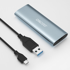 Caja de disco duro externo USB3.1 con carcasa para SSD M.2 NVMe SATA para almacenamiento móvil, color plateado - Product Image 2