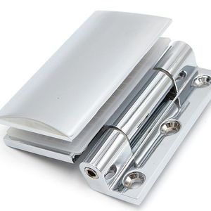 Bisagras de acero inoxidable para puerta de ducha de vidrio sin marco, clip curvo de 90 grados, acabado ligero, diseño minimalista duradero - Product Image 3