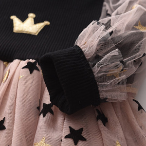 Bear Leader Vestidos de manga larga para niñas, vestido de tutú con estampado de estrellas, vestido de princesa para niñas, vestido para boda, fiesta de cumpleaños - Product Image 4