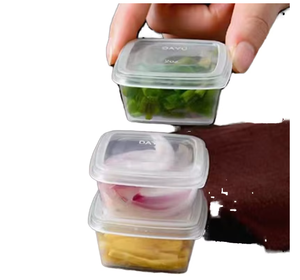 Hài hòa 2oz vuông Cốc dùng một lần, vật liệu PP có nắp đậy bản lề, tường đơn để sử dụng gắn kết - Product Image 1