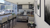 Bar à café mobile préfabriqué sur mesure, restaurants modulaires en conteneurs