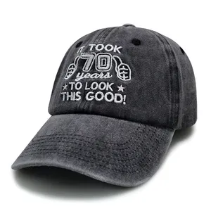 Özel Logo yıkanmış yumuşak üst Hip Hop baba şapkası ayarlanabilir Denim düz pamuk spor beyzbol şapkası kapaklar