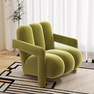 Sillón Individual <span class=keywords><strong>de</strong></span> Lujo para Sala <span class=keywords><strong>de</strong></span> Estar, Tapizado en Estilo Crema, Sillón <span class=keywords><strong>de</strong></span> Diseño para Relajación, Asiento Individual para Balcón o Dormitorio - Product Image 5