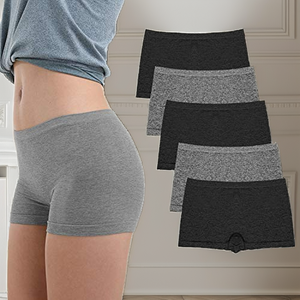 Culottes Boxer Sans Coutures Taille Haute pour Femmes, Couvrance Totale, Sous-vêtements Doux Extensibles en Maille, Shorts de Yoga et d'Entraînement - Product Image 6