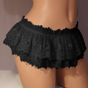 FF3125 Lingerie Sexy Gay Sissy Perizoma in Pizzo Minigonna Costume Perizoma da Donna con Volant Intimo Sexy in Pizzo - Product Image 3