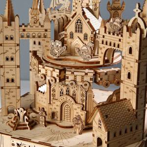 Prix de gros : Boîte à musique <span class=keywords><strong>château</strong></span> de rêve en bois 3D, puzzles 3D pour adultes, vente en gros - Product Image 4