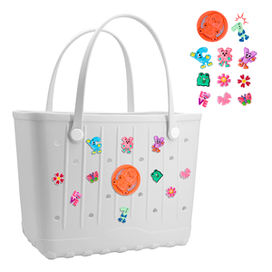 2026 latest best-selling waterproof large-capacity portable eva hole beach bag unisex eva shopping <b>tote</b> bag with charm - Product Image 2