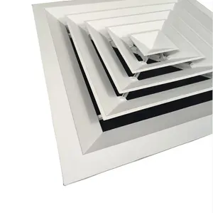 Ventilation grille wholesale air conditioning 4 way supply aluminum square louver ceiling vents