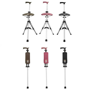 Bastones plegables portátiles de aleación de aluminio de alta calidad, bastón con asiento ajustable para ancianos, <span class=keywords><strong>silla</strong></span> de bastón con muletas - Product Image 3