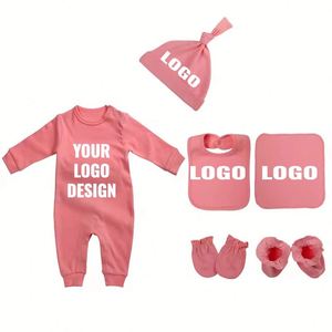 Ensembles de vêtements personnalisés pour bébés garçons et filles, 100% coton respirant, écologiques, combinaisons à manches longues, barboteuses, ensemble cadeau pour nouveau-né - Product Image 1