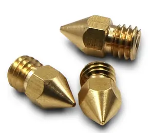 Produsen Grosir 3D Printer Aksesoris M6 Threaded Cetak Nozzle Permukaan dengan 0.2-1 Mm Kuningan Nozzle