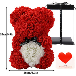 Hecha a mano 25cm flor eterna Rosa oso diosa caja de regalo de PVC espuma fresca flor oso para el etiquetado transfronterizo para el Día de San Valentín - Product Image 6