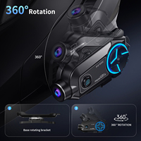 Casque de moto FODSPORTS FX60C avec intercom Bluetooth 5.4, 10 utilisateurs, 2000 m, enregistreur vidéo 4K, 130 °   Casque de caméra grand angle