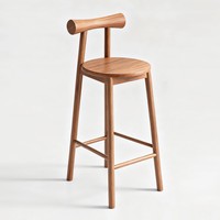 Tabouret de bar en bois massif avec dossier, chaise haute pour la maison, l'îlot de cuisine, le comptoir de réception