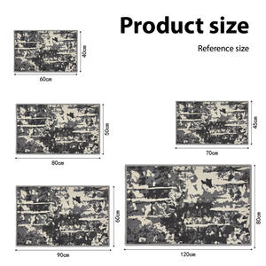 Alfombra de Entrada Nórdica Abstracta de 5 mm de Grosor, con Borde Suave y Antideslizante, de Fibra de Poliéster para Uso Doméstico, Forma Cuadrada - Product Image 6