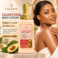 Lotion Pemutih Kulit Vitamin C Label Pribadi Custom MOQ Rendah, Pelembab Tubuh AHA Jeruk untuk Wanita