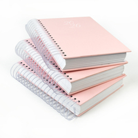 Agenda mensuel personnalisé à couverture rigide avec reliure spirale, format B5, couverture en tissu de lin, journal, carnet, impression
