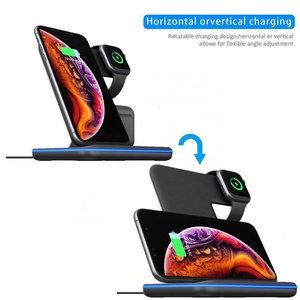 15W <span class=keywords><strong>Chargeur</strong></span> Rapide Sans Fil Qi Pour <span class=keywords><strong>iPhone</strong></span> 11 XS XR X 8 Samsung S10 S9 10W 3 en 1 Station De Charge pour <span class=keywords><strong>Apple</strong></span> Watch 5 4 3 Airpods - Product Image 2