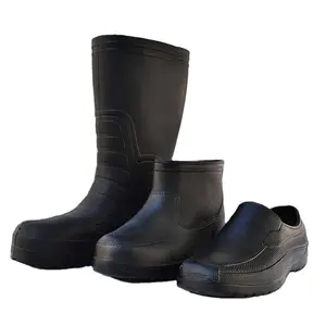 Botas de chuva impermeáveis EVA espuma masculina Botas de chuva na altura do joelho, médio e tornozelo simples estilo sapatos de chuva para homens