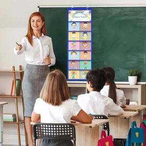 Foldable Heavy Duty Waterproof 5-Tier Classroom Pocket Chart Wall Organizer Teacher Behavior Management Educational Tool - Product Image 4