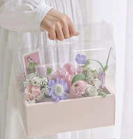 Caja de flores rosas de terciopelo de gamuza con logotipo personalizado de lujo de fábrica Laminación mate y grabado en relieve Embalaje ecológico para sombreros