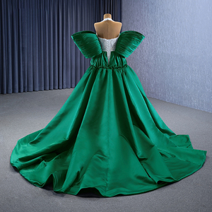 Jancember 231081 Vintage Halter fuera del hombro vestidos de fiesta de noche con tren - Product Image 5