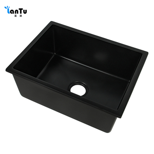 Fregadero de <span class=keywords><strong>Cocina</strong></span> de Granito Compuesto de Cuarzo Negro de Alta Dureza, con un Solo Tazón, el Más Vendido - Product Image 4