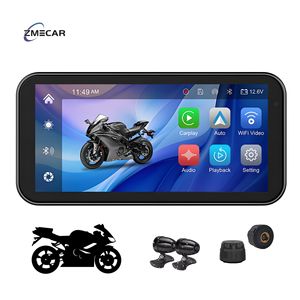 Zmecar nuevo producto 6,25 pulgadas motocicleta grabadora Carplay Android Auto voz GPS motocicleta <span class=keywords><strong>pantalla</strong></span> <span class=keywords><strong>de</strong></span> navegación inteligente - Product Image 1