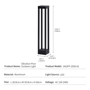 Lampe de jardin en aluminium, style nordique moderne minimaliste, pour extérieur, villa, parc, allée, lampadaire, éclairage paysager imperméable, <span class=keywords><strong>d</strong></span>écoration - Product Image 2