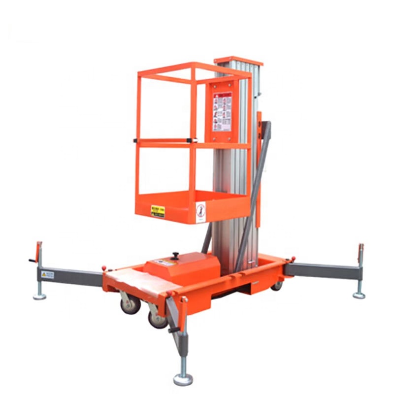 6m 150kg Aluminum Alloy Lift Single Mast Aerial Work