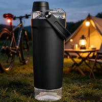 Bouteille d'eau sport haut de gamme en acier inoxydable à isolation sous vide, style tendance et cool, personnalisable, vente en gros usine pour la gym et le bureau