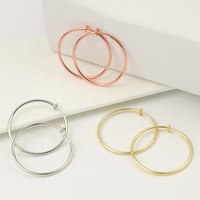 Mode Perhiasan baja tahan karat berlapis emas cincin hidung Non tindik klip anting polos musim semi klip Hoop anting Untuk Wanita Pria