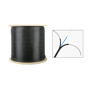 Harga pabrik GYXTW kabel serat optik FTTH 1km Harga Ftth kabel baja 1/2 /24Core hitam