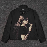 Vente en Gros Conception Personnalisable Impression Fermeture Éclair Nylon Poids Lourd Coton Entraîneurs Veste Hommes