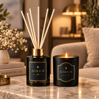 AIKUN - Vente directe usine - Contrôle qualité strict - Marque privée - Cadeau personnalisé unique - Ensemble diffuseur de parfum et bougie parfumée
