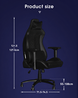 Chaise de bureau exécutive moderne pivotante et inclinable à 180 degrés en cuir PU, optimisée pour l'e-sport et la position assise prolongée