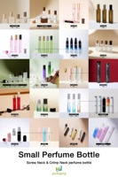 Flacons de parfum rectangulaires rechargeables vides de 10 ml et 15 ml avec bouchon en bois givré, format voyage, petits flacons vaporisateurs en verre pour parfum