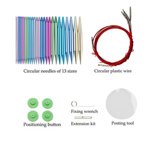 Ensemble d'aiguilles circulaires en aluminium détachables pour le tricot DIY, outil de modification de cordons, kit d'aiguilles à tricoter pour pulls - Product Image 4