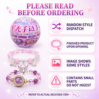 Bracelet-montre perlé prêt à expédier, boîte mystère, jouet, cadran en cristal étincelant, style aléatoire, cadeau surprise de vacances pour enfants