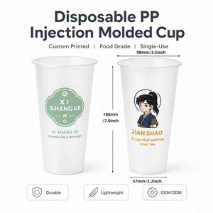 Vaso de Plástico PP Moldeado por Inyección de 16oz para Llevar, Bajo MOQ, Impresión Personalizada, Recuerdo de Boda Desechable - Product Image 3