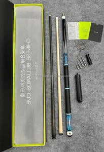 Taco de billar premium <span class=keywords><strong>ZENI</strong></span> Qianyu 01 con eje de fibra de carbono, doble eje, empuñadura de cuero y protector de unión radial - Product Image 3