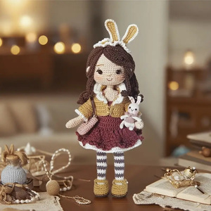 Cute Princess Doll <strong>Crochet</strong> <strong>Kit</strong> - Handmade Yarn Knitting Supplies, DIY Decorative Doll, Ideal Christmas Present - Product Image 2